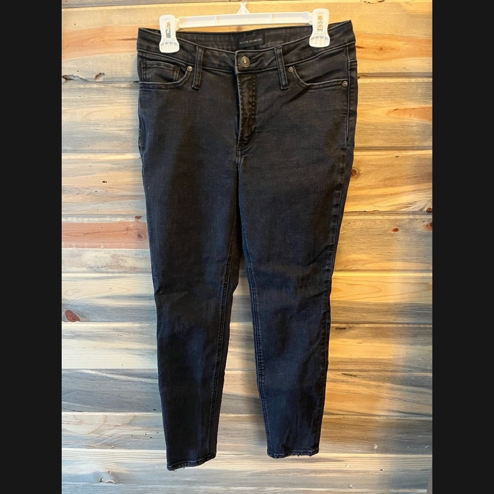 Silver Jeans Co black skinny jeans size 29